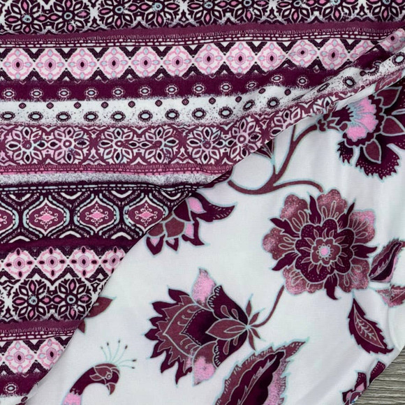 NEW - BECCA Reversible Peacock Hipster Bikini Bottom Pink Purple - Sz 3X (22-24) - Picture 4 of 10